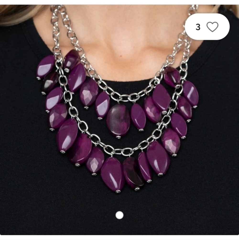Paparazzi Palm Beach beauty purple necklPaparazzi